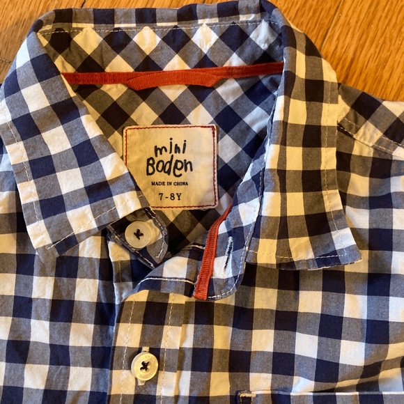 Kid's Mini Boden Checkered Long Sleeve Shirt - Picture 2 of 3